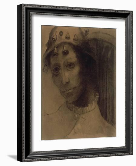 Le fou ou la Folie : tête coiffée d'un bonnet-Odilon Redon-Framed Giclee Print