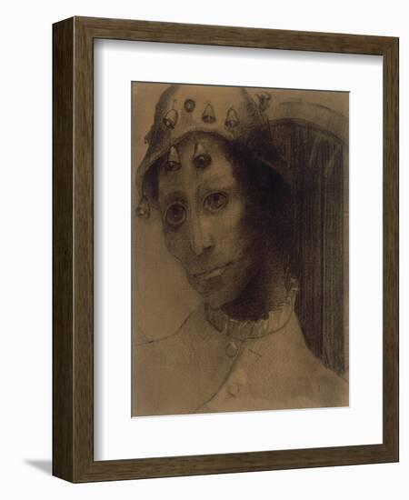 Le fou ou la Folie : tête coiffée d'un bonnet-Odilon Redon-Framed Giclee Print