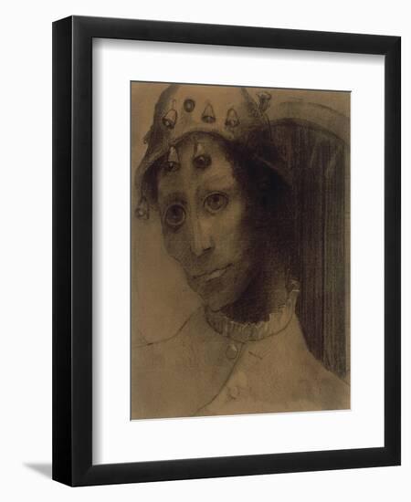Le fou ou la Folie : tête coiffée d'un bonnet-Odilon Redon-Framed Giclee Print