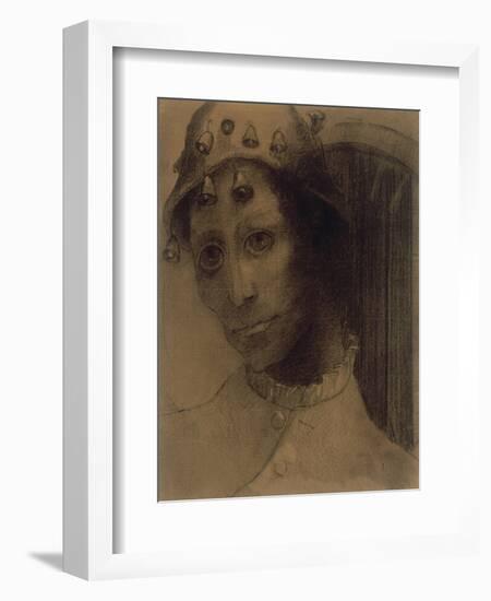 Le fou ou la Folie : tête coiffée d'un bonnet-Odilon Redon-Framed Giclee Print