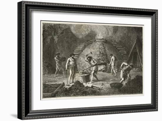 Le Fourneau Primitif Pour L'Extraction Du Fer-Emile Antoine Bayard-Framed Giclee Print