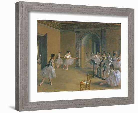 Le Foyer De La Danse a L'Opéra De La Rue Le Peletier, 1872-Edgar Degas-Framed Giclee Print