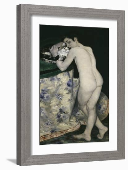 Le Garcon Au Chat (The Boy with a Cat), 1868-Pierre-Auguste Renoir-Framed Giclee Print