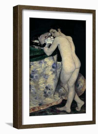Le Garcon Au Chat (The Boy with a Cat), 1868-Pierre-Auguste Renoir-Framed Giclee Print