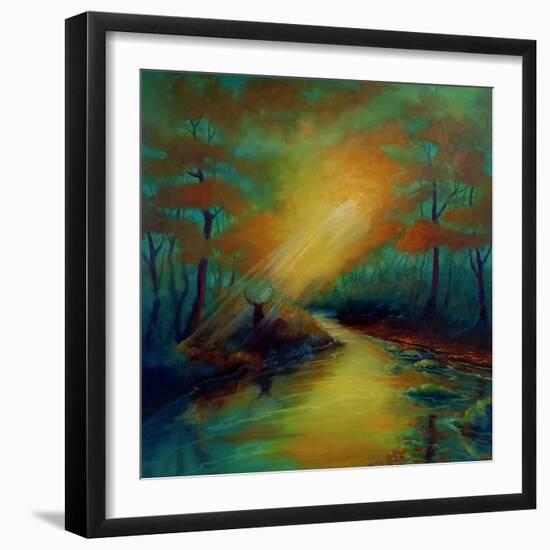 Le Gardien, 2021, (Oil on Canvas)Landscape-Lee Campbell-Framed Giclee Print