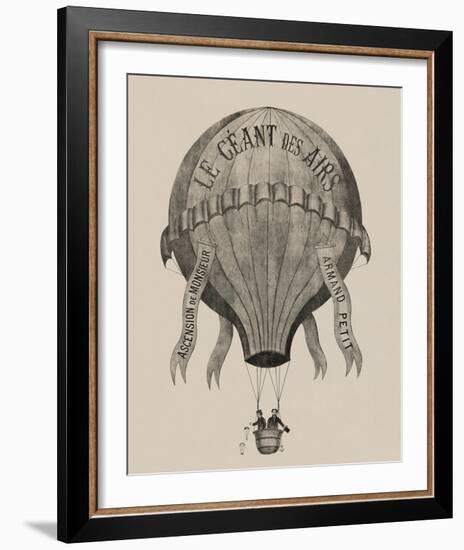Le Geant des airs Ascension de Monsieur Armand Petit, between 1860-1880-null-Framed Giclee Print