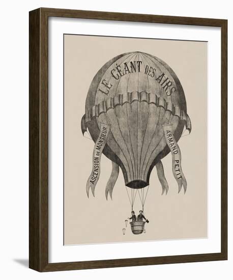 Le Geant des airs Ascension de Monsieur Armand Petit, between 1860-1880-null-Framed Giclee Print