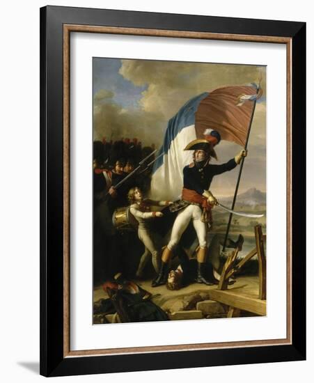 Le Général Augereau conduisant la charge à l'attaque du Pont d'Arcole le 15 novembre 1796 (il est-Charles Thevenin-Framed Giclee Print