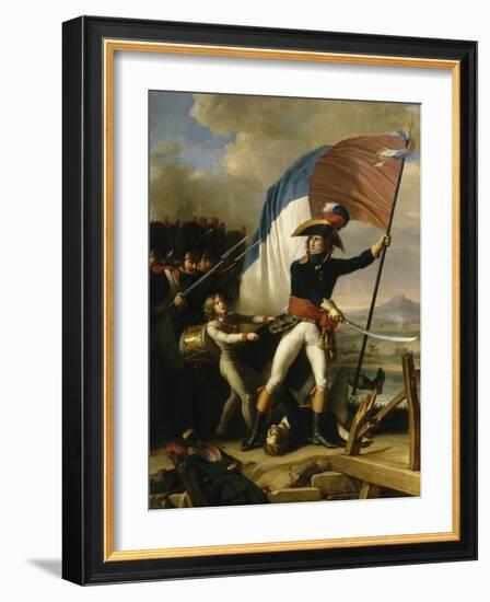 Le Général Augereau conduisant la charge à l'attaque du Pont d'Arcole le 15 novembre 1796 (il est-Charles Thevenin-Framed Giclee Print