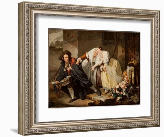 Le Geste Napolitain, 1757 (Oil on Canvas)-Jean Baptiste Greuze-Framed Giclee Print