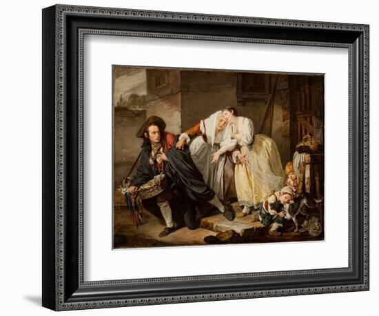 Le Geste Napolitain, 1757 (Oil on Canvas)-Jean Baptiste Greuze-Framed Giclee Print