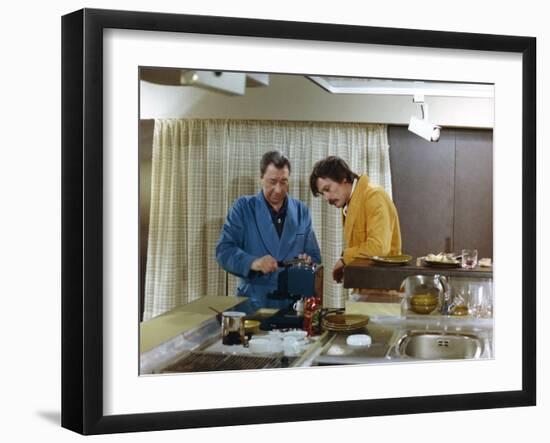 Le Gitan (The Gypsy) by Jose Giovanni with Paul Meurisse and Alain Delon, 1975 (photo)-null-Framed Photo