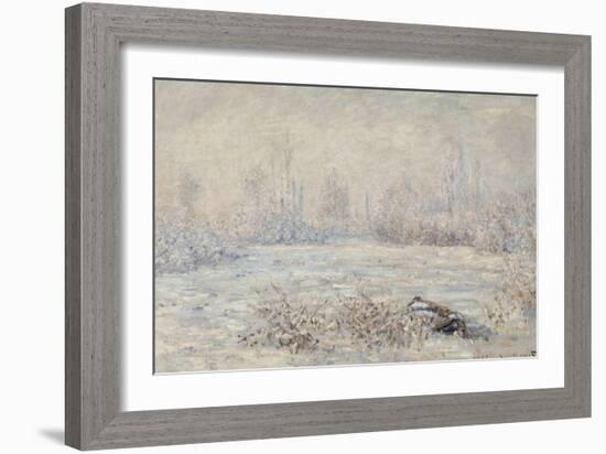 Le givre, pr?de V?euil-Claude Monet-Framed Giclee Print