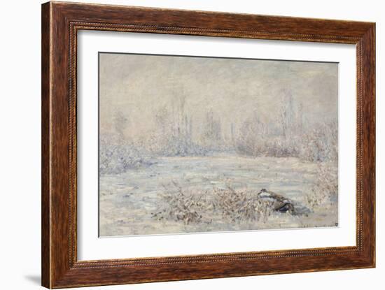 Le givre, pr?de V?euil-Claude Monet-Framed Giclee Print