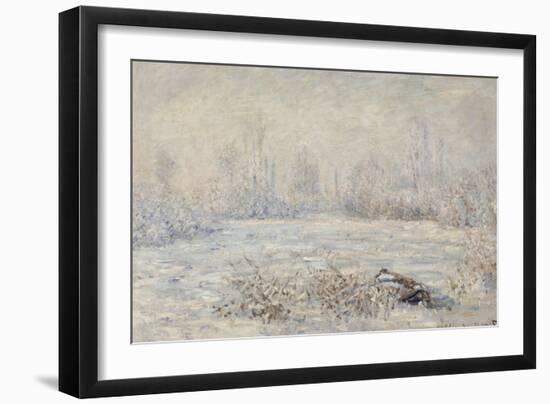 Le givre, pr?de V?euil-Claude Monet-Framed Giclee Print