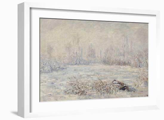 Le givre, pr?de V?euil-Claude Monet-Framed Giclee Print