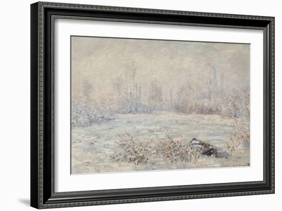 Le givre, pr?de V?euil-Claude Monet-Framed Giclee Print