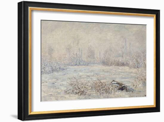 Le givre, pr?de V?euil-Claude Monet-Framed Giclee Print