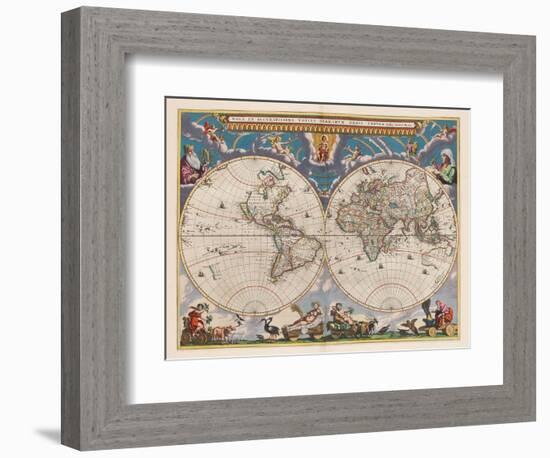 Le Grand Atlas, Ou Cosmographie Blauiane, En Laquelle Est Exactement Descritte Le Terre, La Mer, Et-Joan Blaeu-Framed Giclee Print