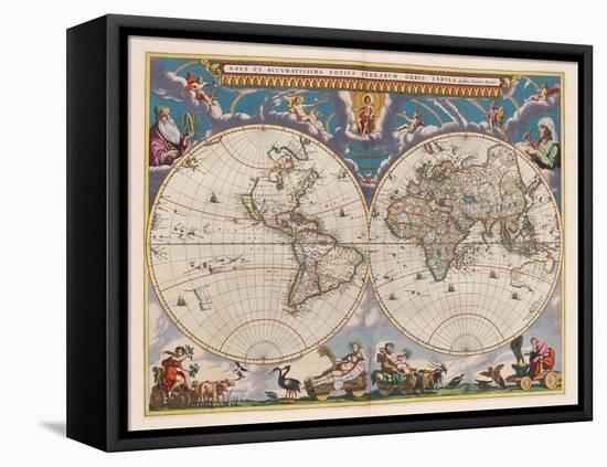 Le Grand Atlas, Ou Cosmographie Blauiane, En Laquelle Est Exactement Descritte Le Terre, La Mer, Et-Joan Blaeu-Framed Premier Image Canvas