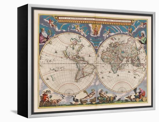 Le Grand Atlas, Ou Cosmographie Blauiane, En Laquelle Est Exactement Descritte Le Terre, La Mer, Et-Joan Blaeu-Framed Premier Image Canvas