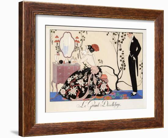 Le Grand Décolletage, 1921-Georges Barbier-Framed Premium Giclee Print