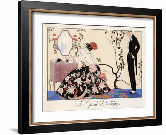 Le Grand Décolletage, 1921-Georges Barbier-Framed Premium Giclee Print