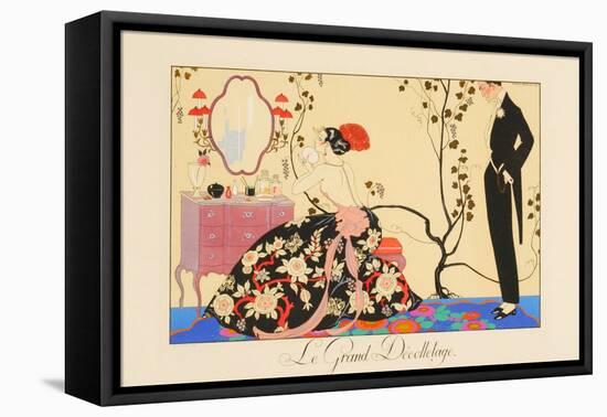 Le Grand Decolletage-Georges Barbier-Framed Premier Image Canvas