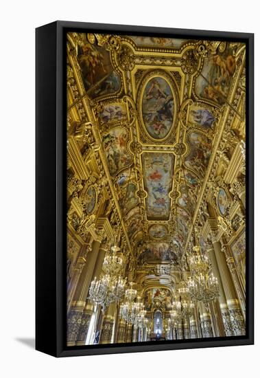 Le Grand Foyer with Frescoes and Ornate Ceiling by Paul Baudry, Opera Garnier, Paris, France-G & M Therin-Weise-Framed Premier Image Canvas