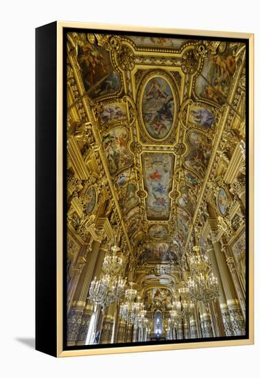 Le Grand Foyer with Frescoes and Ornate Ceiling by Paul Baudry, Opera Garnier, Paris, France-G & M Therin-Weise-Framed Premier Image Canvas