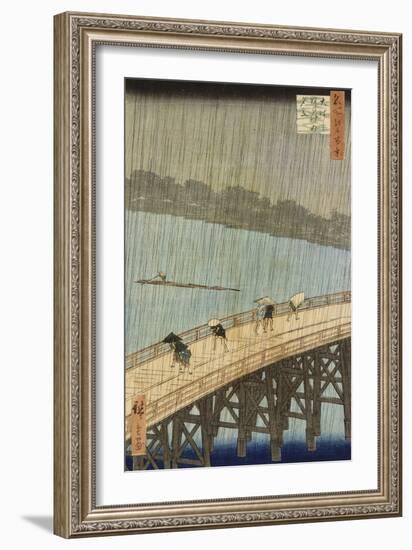 Le grand pont : averse soudaine à Ataké-Ando Hiroshige-Framed Giclee Print