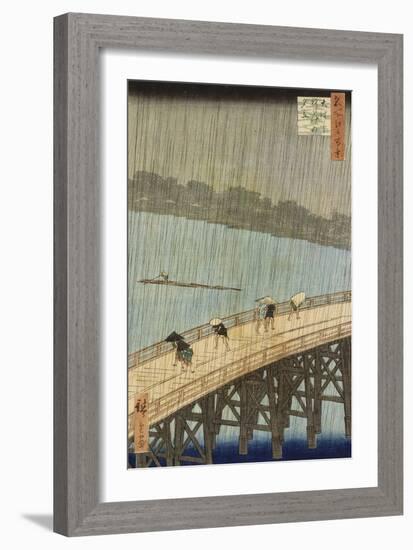 Le grand pont : averse soudaine à Ataké-Ando Hiroshige-Framed Giclee Print