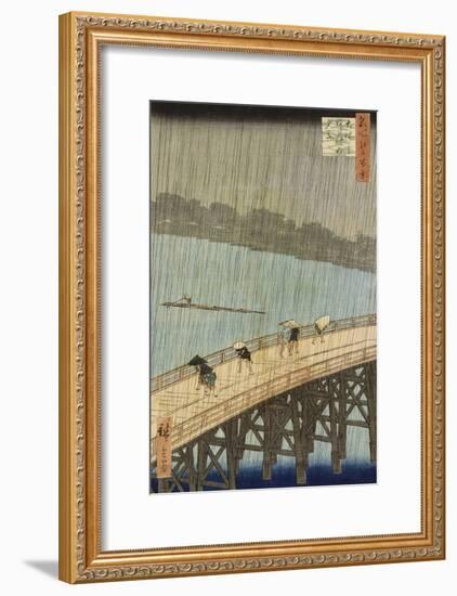 Le grand pont : averse soudaine à Ataké-Ando Hiroshige-Framed Giclee Print