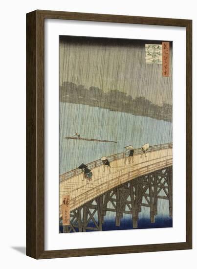 Le grand pont : averse soudaine à Ataké-Ando Hiroshige-Framed Giclee Print