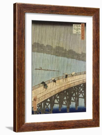 Le grand pont : averse soudaine à Ataké-Ando Hiroshige-Framed Giclee Print