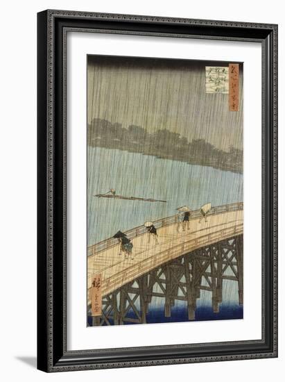 Le grand pont : averse soudaine à Ataké-Ando Hiroshige-Framed Giclee Print