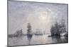 Le Havre, Eure Basin, Sailing Boats at Anchor, Sunset-Eugène Boudin-Mounted Giclee Print