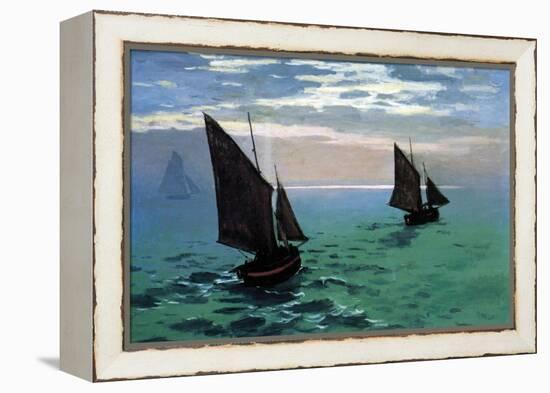 Le Havre - Exit the Fishing Boats from the Port-Claude Monet-Framed Stretched Canvas