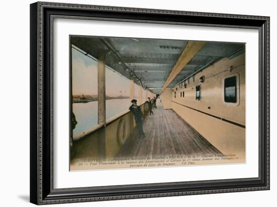 Le Havre - Interior of SS France, Ocean Liner Owned by Compagnie Generale Transatlantique.…-French Photographer-Framed Giclee Print