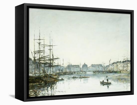 Le Havre, Le Bassin du Commerce-Eugène Boudin-Framed Premier Image Canvas