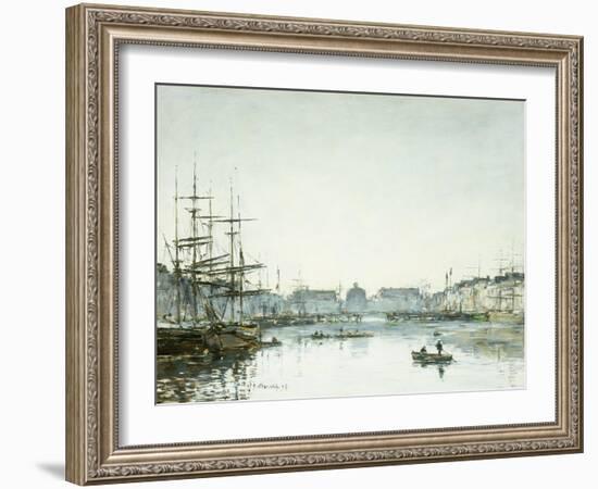 Le Havre, Le Bassin du Commerce-Eugène Boudin-Framed Giclee Print