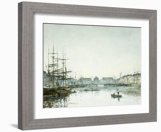 Le Havre, Le Bassin du Commerce-Eugène Boudin-Framed Giclee Print
