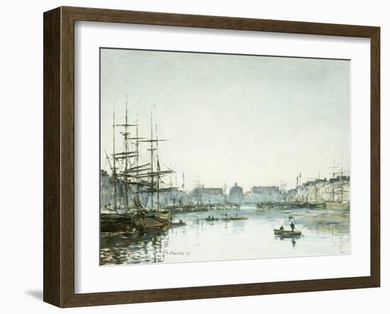 Le Havre, Le Bassin du Commerce-Eugène Boudin-Framed Giclee Print