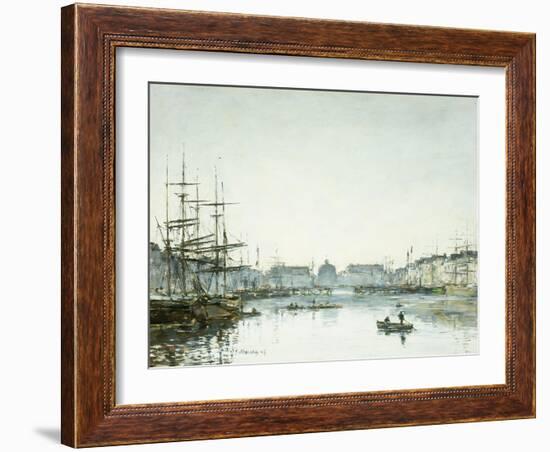 Le Havre, Le Bassin du Commerce-Eugène Boudin-Framed Giclee Print