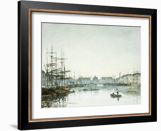 Le Havre, Le Bassin du Commerce-Eugène Boudin-Framed Giclee Print