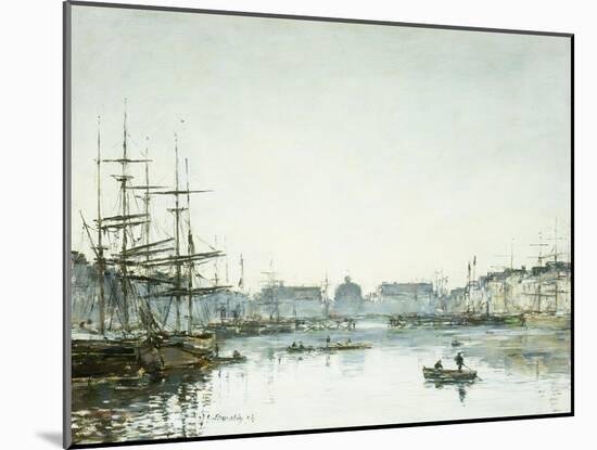 Le Havre, Le Bassin du Commerce-Eugène Boudin-Mounted Giclee Print