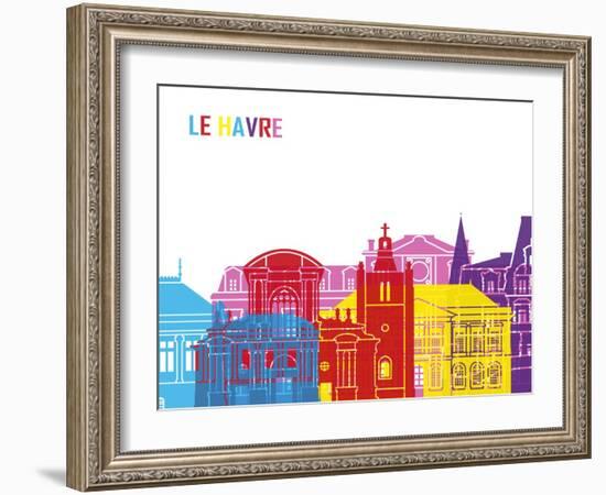 Le Havre Skyline Pop-paulrommer-Framed Art Print