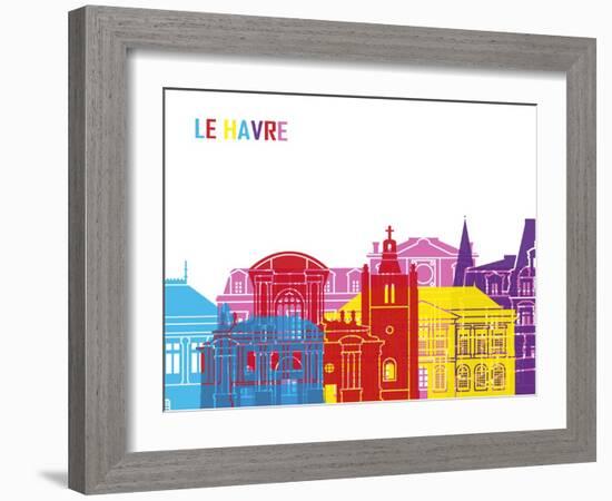 Le Havre Skyline Pop-paulrommer-Framed Art Print