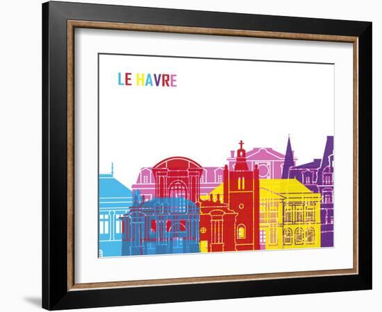 Le Havre Skyline Pop-paulrommer-Framed Art Print