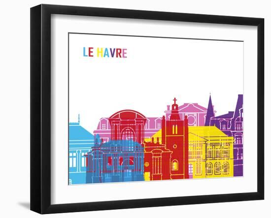 Le Havre Skyline Pop-paulrommer-Framed Art Print